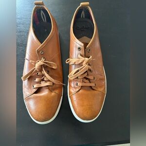 Robert Graham Men's Attwood  Brown Leather Sneaker Size US 13